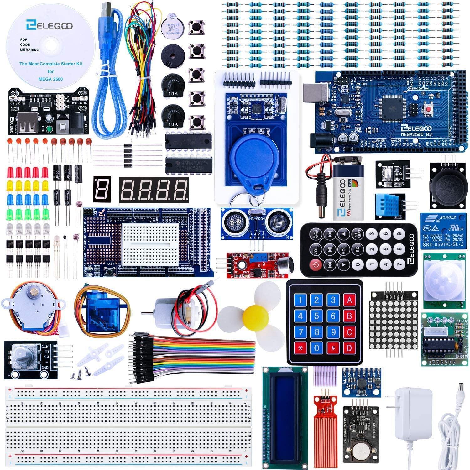 ELEGOO Mega 2560 Starter Kit mit über 200 Bauteilen in einem geordneten Sortierkasten