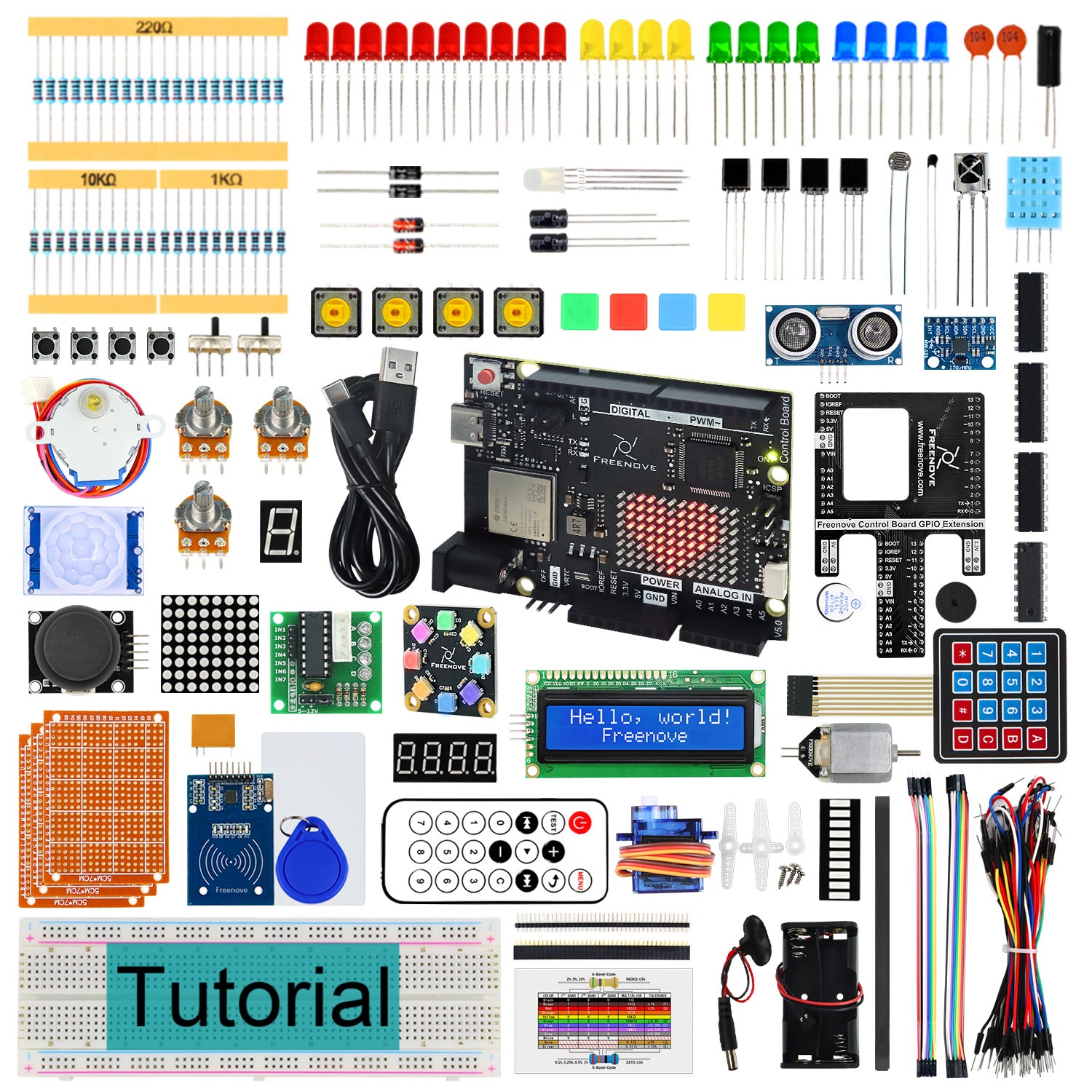 Freenove Ultimate Starter Kit mit Board V5, Onboard ESP32-S3 WLAN und IoT-fähigen Bauteilen