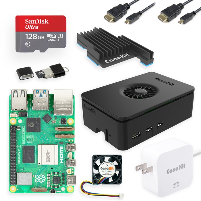 CanaKit Raspberry Pi 5 Starter Kit PRO Turbine Black — original product photo